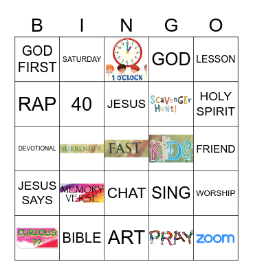 KIDS SURRENDER TOO Bingo Card