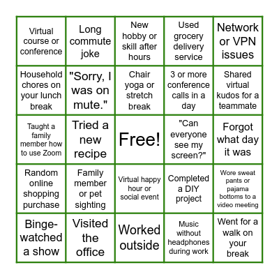 App Team Bingo Card