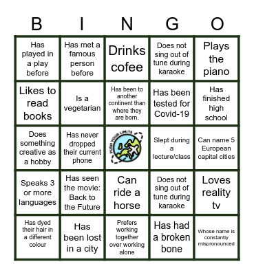 Push Your Limits! Bingo Card