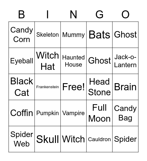 Halloween Bingo Card