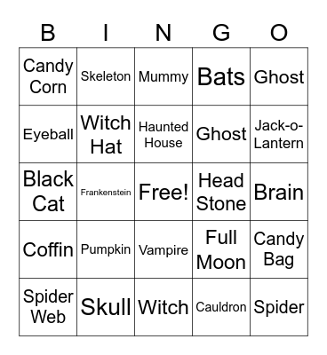 Halloween Bingo Card