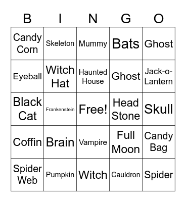 Halloween Bingo Card