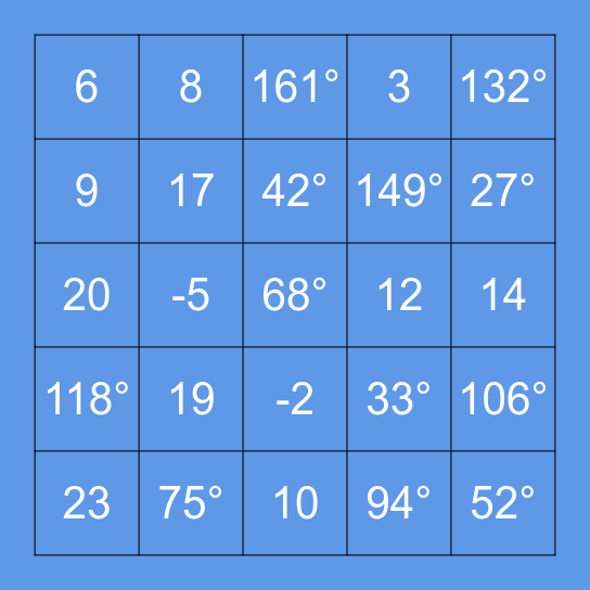 Parallel Lines Fly-Swatter Bingo Card