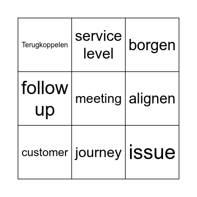 Kantoortaal bingo Card