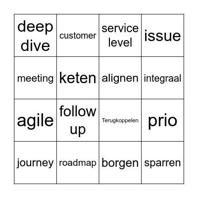 Kantoortaal bingo Card