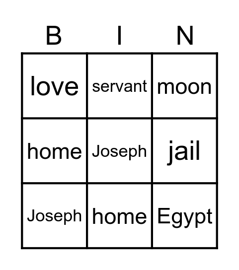 God's Love Bingo Card