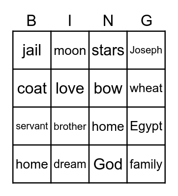 God's Love Bingo Card