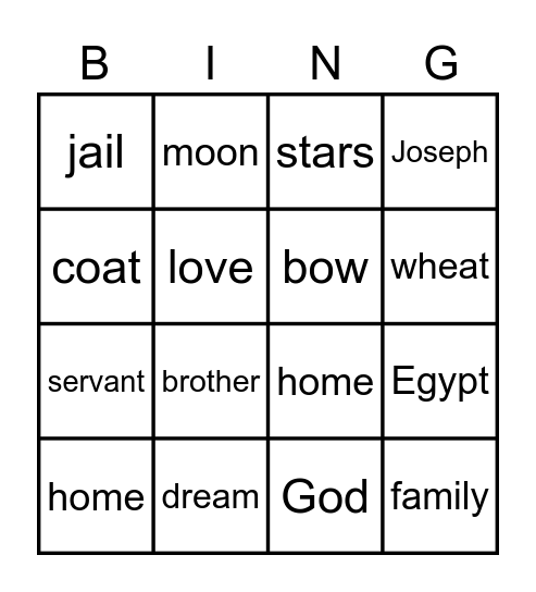 God's Love Bingo Card