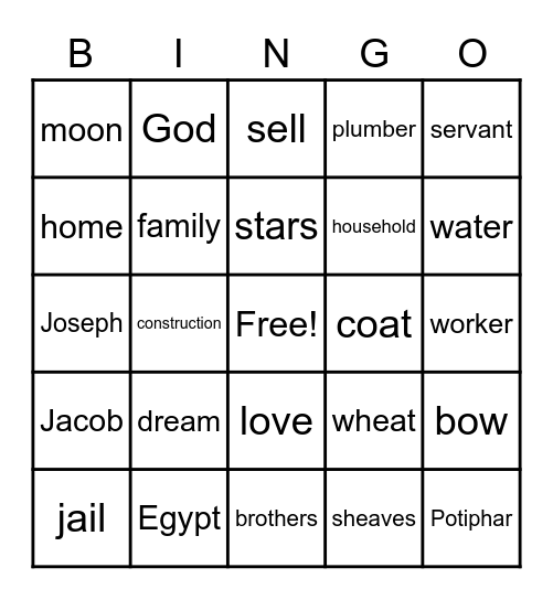 God's Love Bingo Card