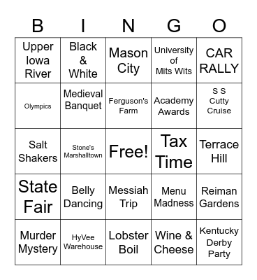 Mits Wits Socials Bingo Card