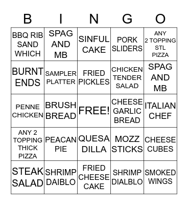 WILDWOOD BINGO Card