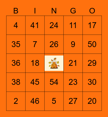 Happy Halloween! Bingo Card