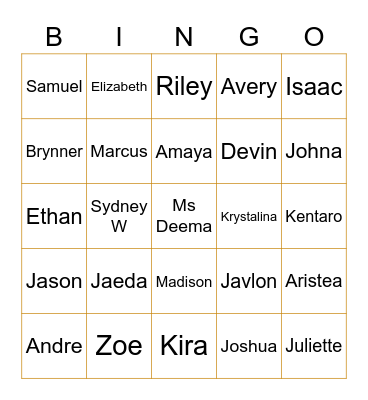 Ms. Deema's Covid Cuties Bingo Card