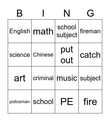 Bingo! Bingo Card