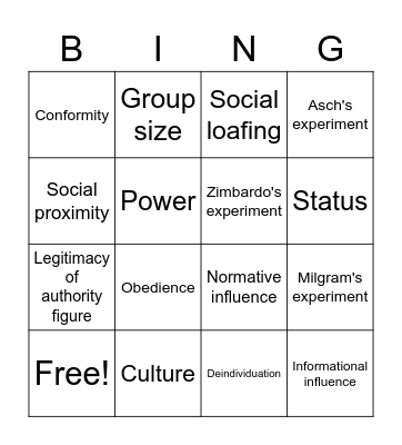 Chapter 9+10 Bingo Card