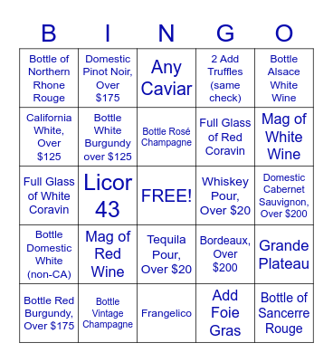 October Beverage Bingo Contest Bingo Card
