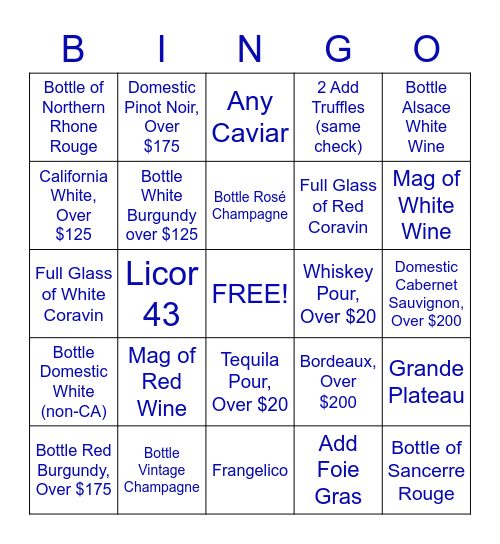 October Beverage Bingo Contest Bingo Card