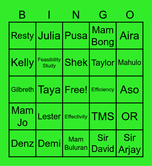 bIEngo Bingo Card