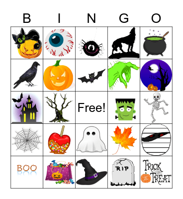 Halloween Party Bingo Card