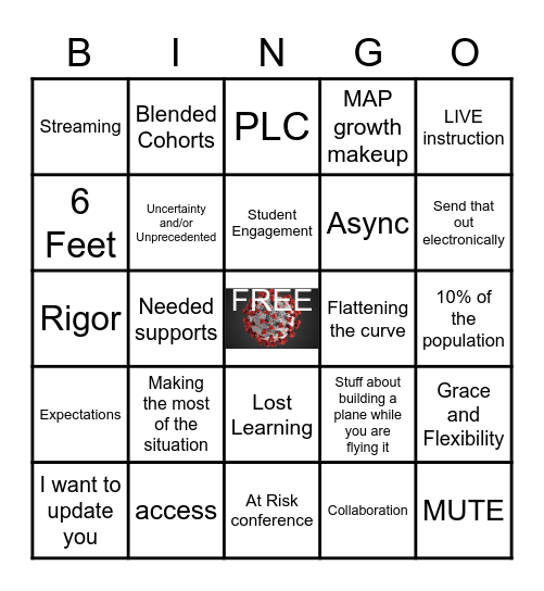 DISTANCE LEARNING BINGO Card