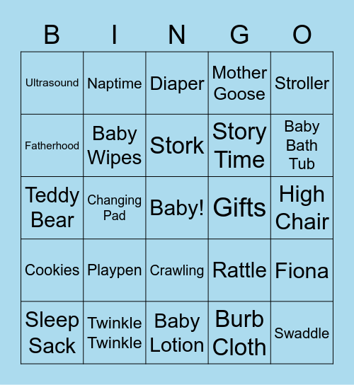 Dumi & JD's Baby Shower Bingo Card