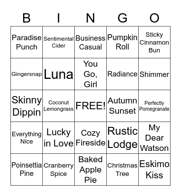 Scentsy!!!! Bingo Card