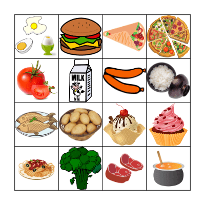 Food Bingo Card