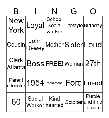Lois Bingo  Bingo Card