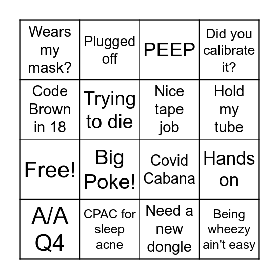 RRT Bingo Card