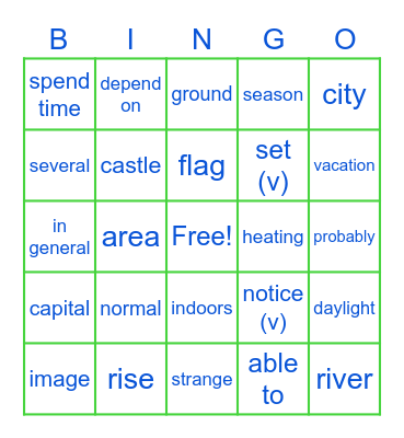 Teens Click Bingo Card
