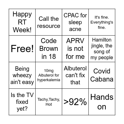 RRT BINGO Card