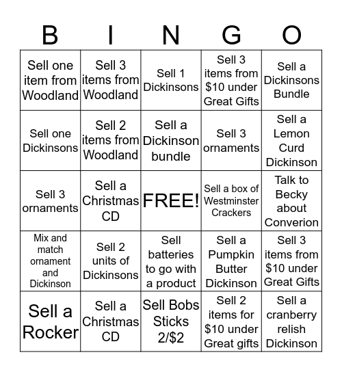 Cracker Barrel (FUN) Bingo Card