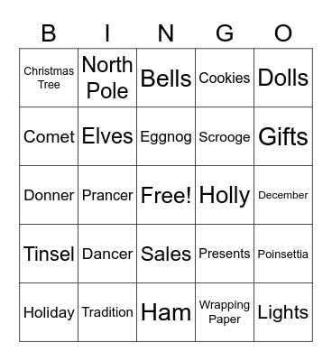 Christmas in October (LAHCYG) Bingo Card