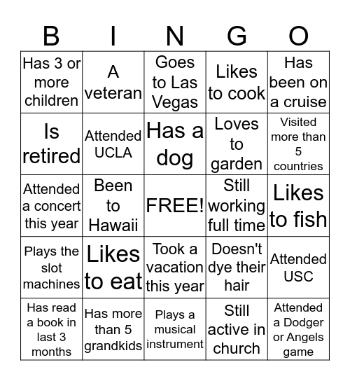 CLEARWATER REUNION Bingo Card