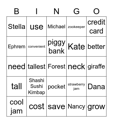 IS Bingo Newspaper Bingo Card