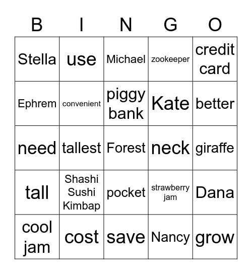 IS Bingo Newspaper Bingo Card