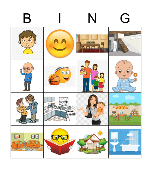 Familia y Descripciones y Casa Bingo Card