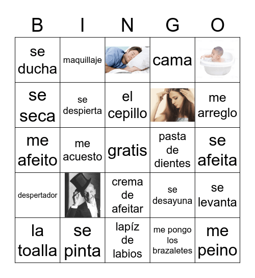 Reflexivos Bingo Card