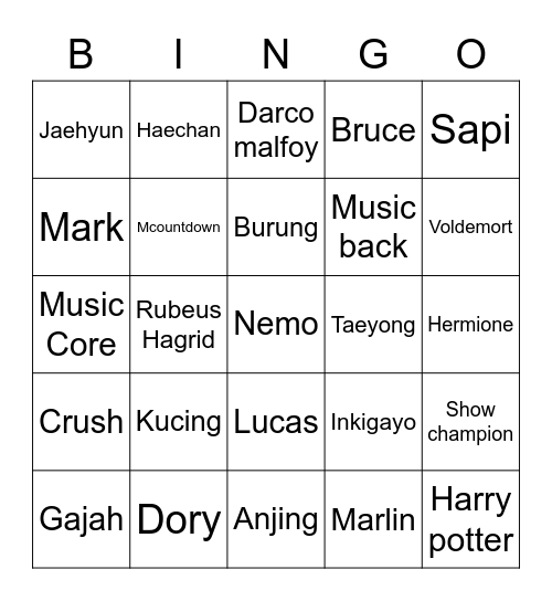 EUDAIMONIACLSD Bingo Card