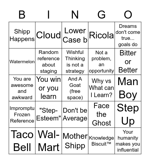 Josh Shipp • #NFLC BINGO Card