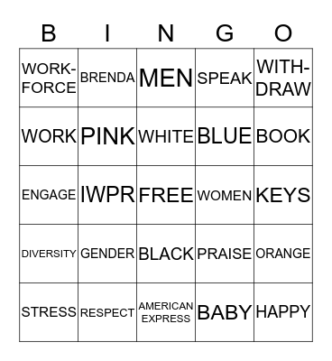 Diversity Bingo Card