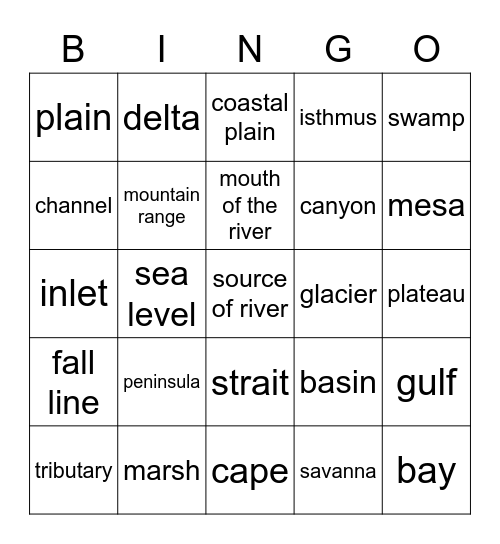 OB p. i6 &i7 Bingo Card