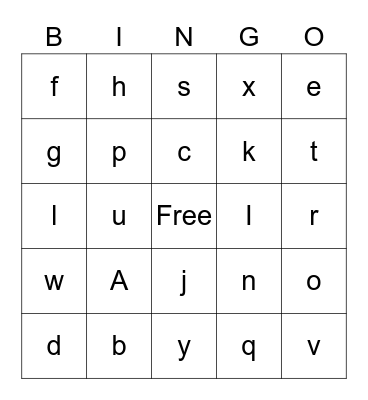 Family Game Night Bingo Card