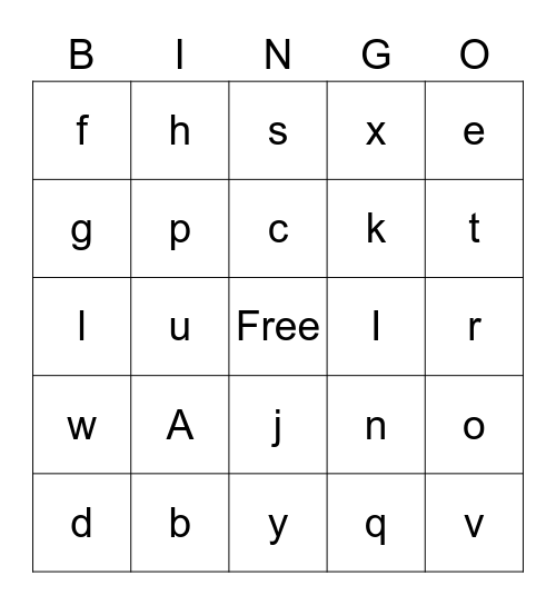 Family Game Night Bingo Card