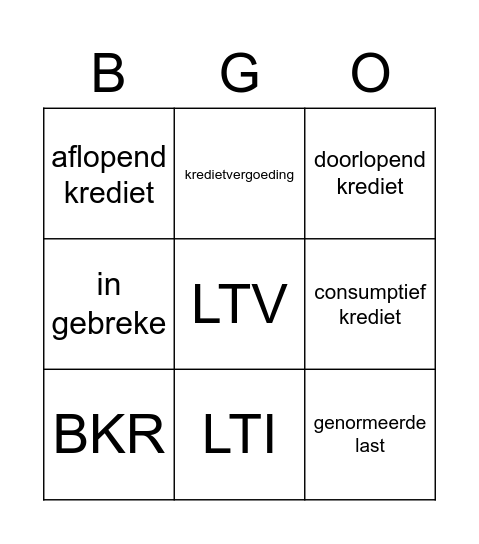 Bijzonder Beheer Bingo Card