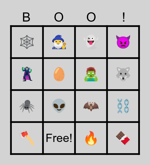 Spooky Bings Bingo Card