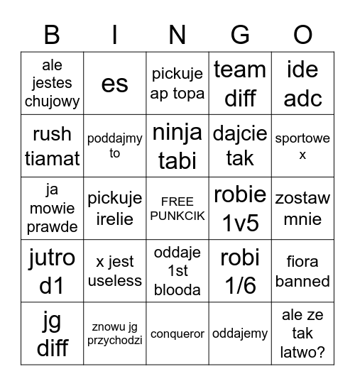 aksamit bingo Card