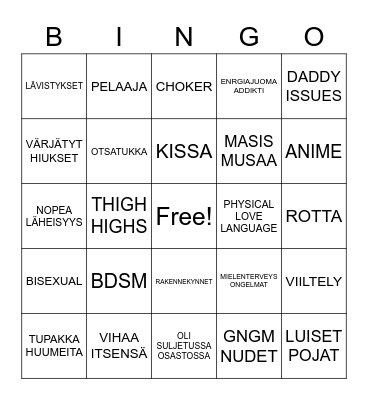 ALT TYTTÖ Bingo Card