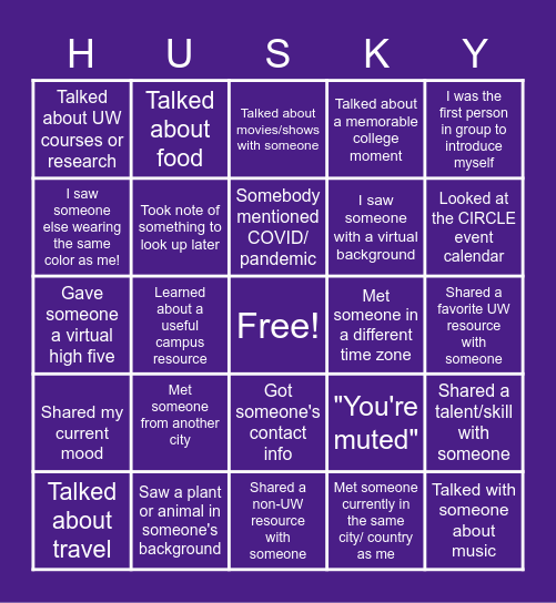 Husky Bingo! Bingo Card