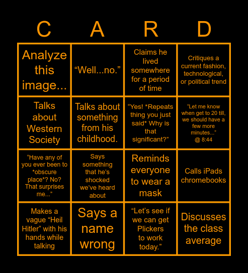 DOCTOR Q’S Q Bingo Card